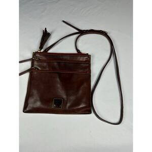 Dooney & Bourke Florentine Leather Triple Zip Crossbody - Chestnut brown
